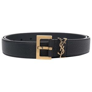 SAINT LAURENT YSL logo leather belt size 75